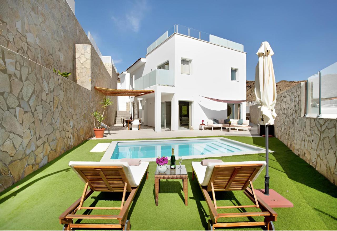 Dream Villa With Heated Pool, Rooftop & Ocean Views Mogán Eksteriør billede