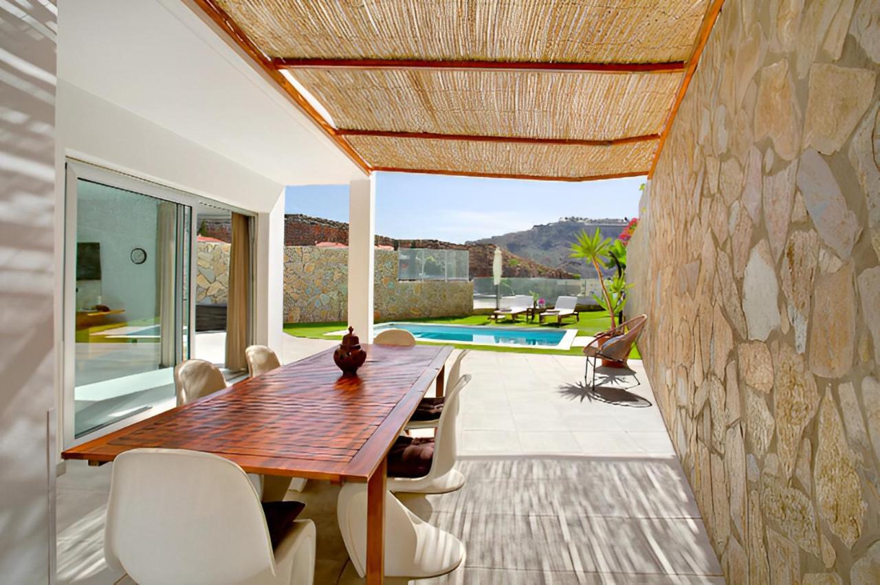 Dream Villa With Heated Pool, Rooftop & Ocean Views Mogán Eksteriør billede