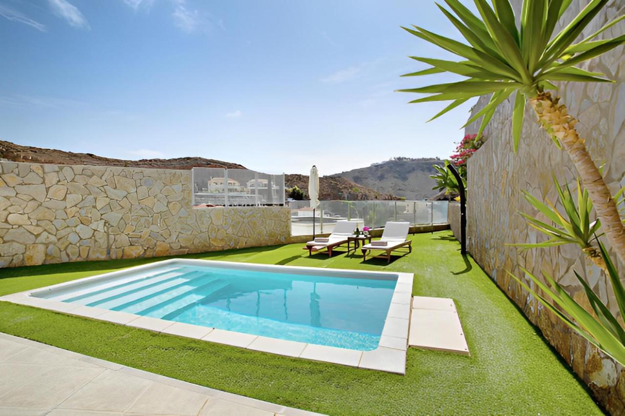 Dream Villa With Heated Pool, Rooftop & Ocean Views Mogán Eksteriør billede