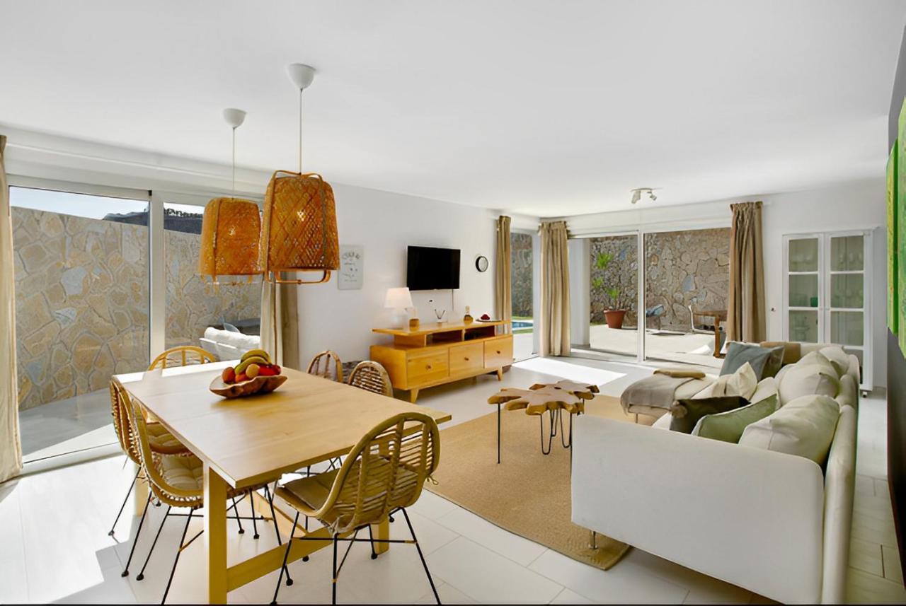 Dream Villa With Heated Pool, Rooftop & Ocean Views Mogán Eksteriør billede