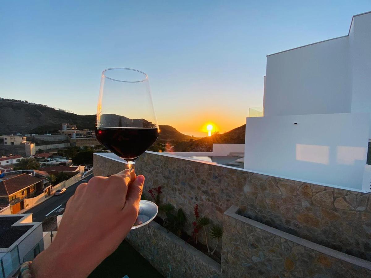 Dream Villa With Heated Pool, Rooftop & Ocean Views Mogán Eksteriør billede
